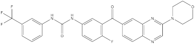 3-(4-氟-3-(3-吗啉-4-基)喹喔啉-6-羰基)苯基)-1-(3-三氟甲基苯基)脲