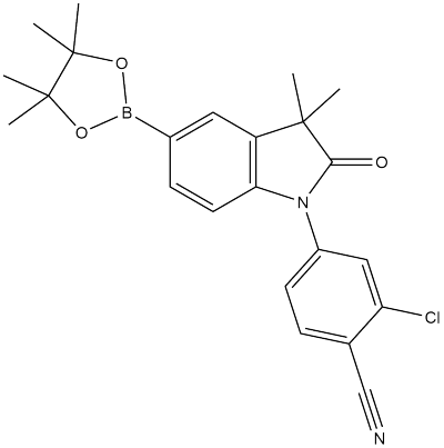 2-氯-4-(3,3-二甲基-2-氧代-5-四甲基-1,3,2-二氧杂硼喃-2-基)-2,3-二氢-1H-吲哚-1-基)苯甲腈