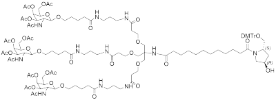 [(3R,4R,5S,6R)-3,4-双乙酰氧基)-6-(4-[(3-(3-(2-(12-[(2S,4R)-2-[(双(4-甲氧基苯基)(苯基)甲氧基)甲基]-4-羟基吡咯烷-1-基]-12-氧代十二烷酰胺)-3-(2-[(3-(5-{[(2R,3S,4R,5R)-4,5-双(乙酰氧基)-6-[(乙酰氧基)甲基]-3-乙酰氨基氧杂环氧杂环氧烷-2-基]氧基}戊酰胺)丙基)氨基甲酰基]乙氧基)-2-[(2-[(3-(5-{[(2R,3S,4R,5R)-4,5-双(乙酰氧基)-6-[(乙酰氧基)甲基]-3-乙酰氨基氧杂环戊烷-2-基]氧基}戊酰胺)丙基)氨基甲酰基]乙氧基)甲基]丙氧基)丙酰胺)丙基)氨基甲酰基]丁氧基)-5-乙酰氨基氧杂环戊烷-2-基]甲基乙酸酯