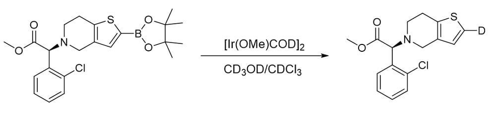 图10. 氘代氯吡格雷（Clopidogrel）的合成