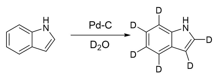 图5. 氘代吲哚（Indole）的合成