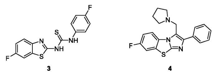 含取代硫脲的苯并噻唑衍生物3和取代吡咯烷基咪唑并苯并噻唑衍生物4.webp